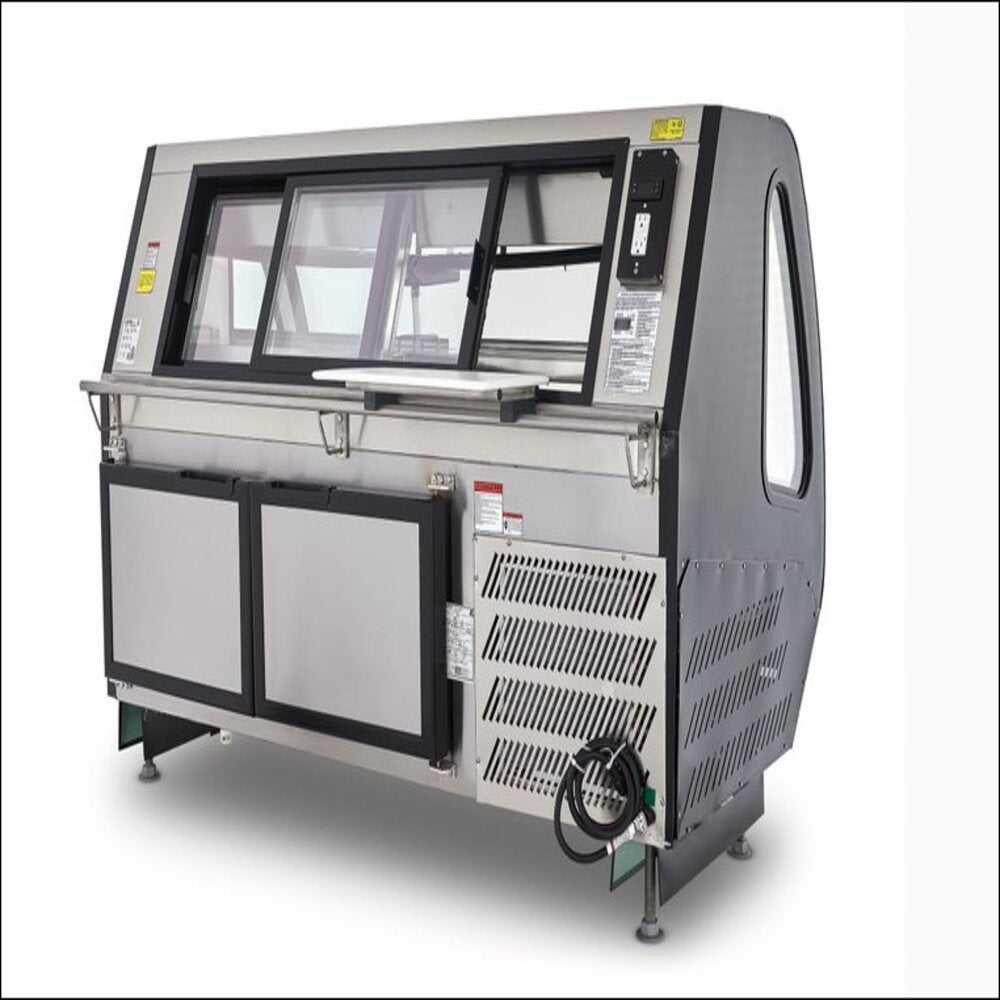 VITRINA CARNICERA VCA-200N DISEÑO ESPECIAL COLOR NEGRO, CRISTAL CURVO AUTOCONTENIDA MARCA TORREY
