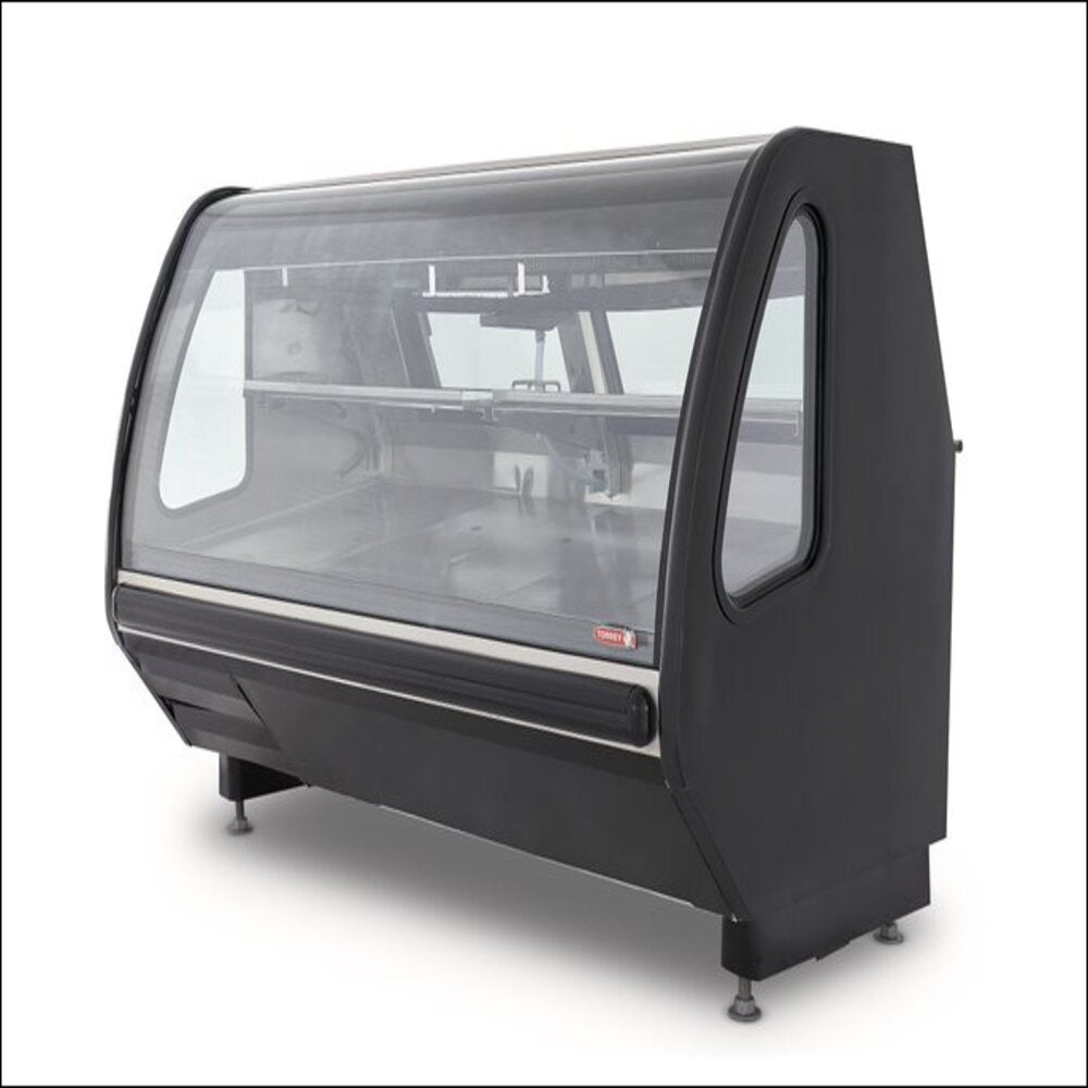 VITRINA CARNICERA VCA-200N DISEÑO ESPECIAL COLOR NEGRO, CRISTAL CURVO AUTOCONTENIDA MARCA TORREY