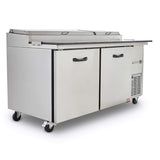 MESA FRÍA PARA PREPARACIÓN DE ALIMENTOS DE 2 PUERTAS PTP11