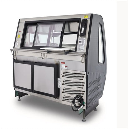VITRINA CARNICERA VCA-200N  DISEÑO ESPECIAL COLOR NEGRO, CRISTAL CURVO AUTOCONTENIDA MARCA TORREY
